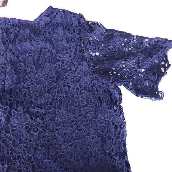 Nina Leonard Navy Blue Lace Dress, Plus size 3X - Picture 11 of 16